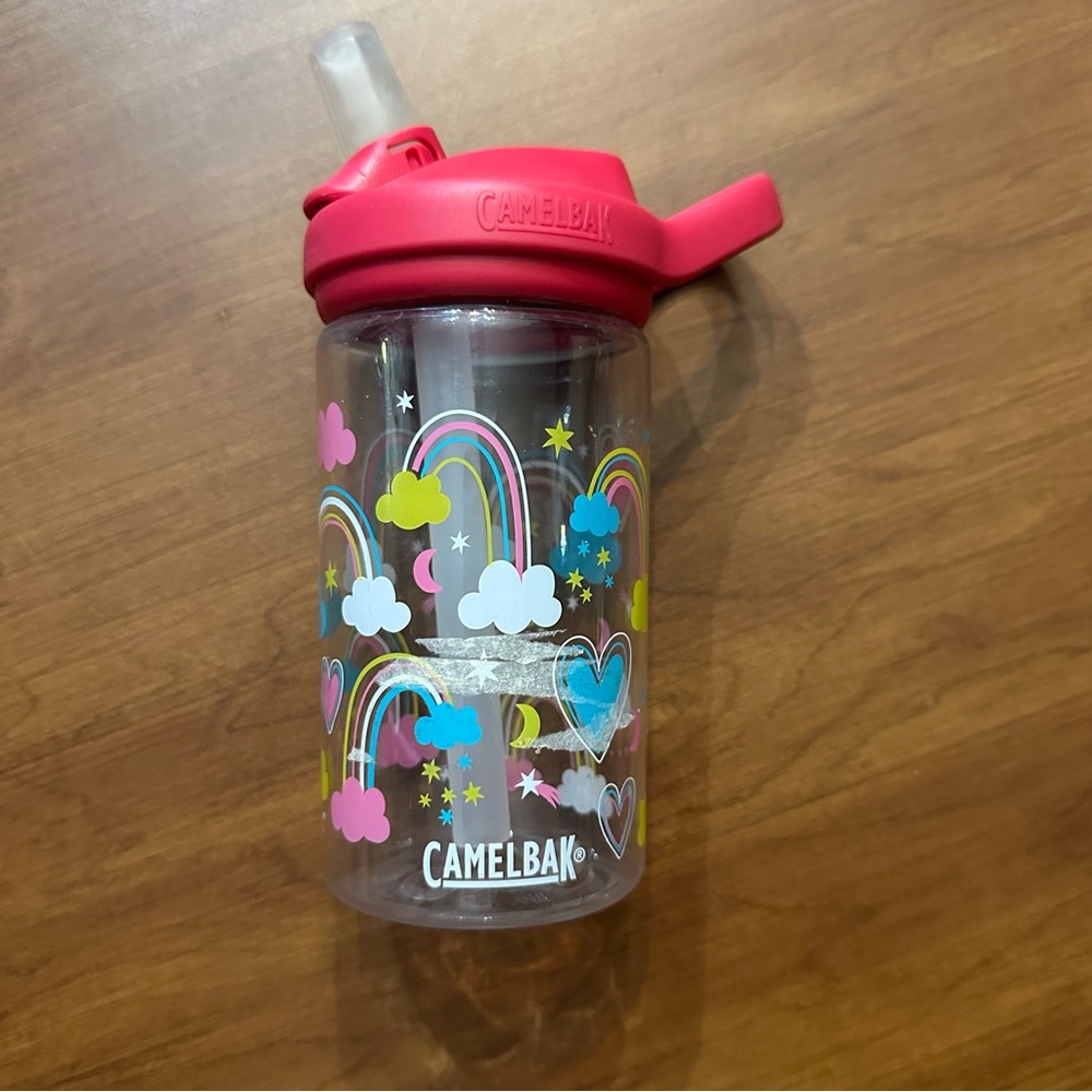 CamelBak Eddy + kids All Rainbow Pink BPA free water bottle